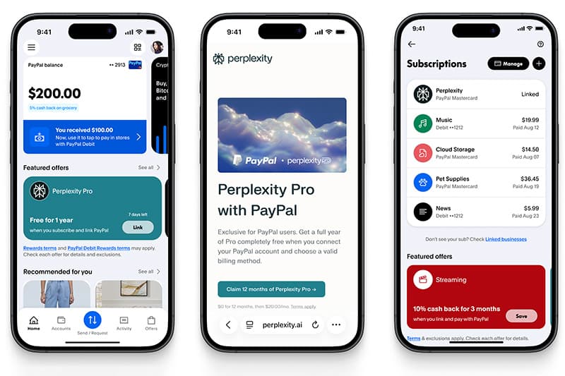 PayPal users get a free one-year Perplexity subscription
